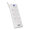 Protector de Sobretensión Forza FSP-1221USBCW 1625W 12 tomas 3 USB-A 1 USB-C 120/240V Blanco