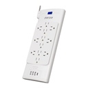Protector de Sobretensión Forza FSP-1221USBCW 1625W 12 tomas 3 USB-A 1 USB-C 120/240V Blanco