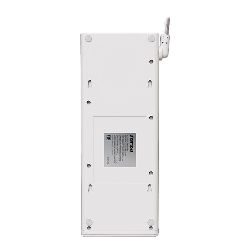Protector de Sobretensión Forza FSP-1221USBCW 1625W 12 tomas 3 USB-A 1 USB-C 120/240V Blanco