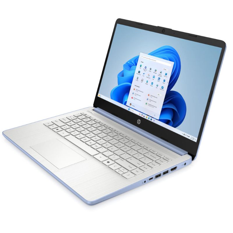 Laptop HP 14-DQ6102 14" Intel N150 4GB RAM 128GB UFS Intel Graphics W11 Home Azul Cielo Teclado Inglés