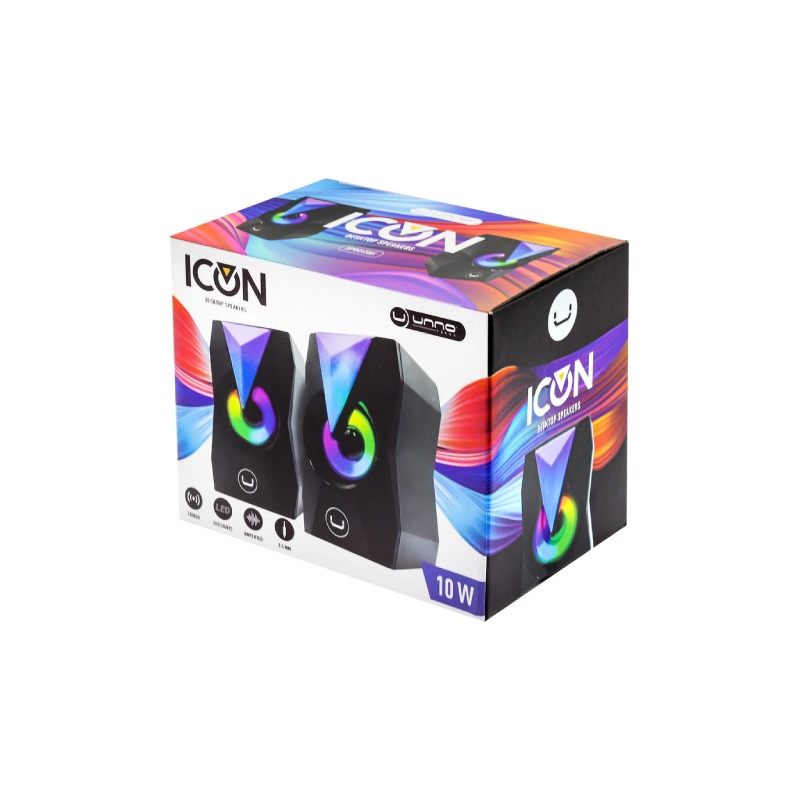Bocina 2.0 Unno Tekno Icon SP9013BK 10W Negro