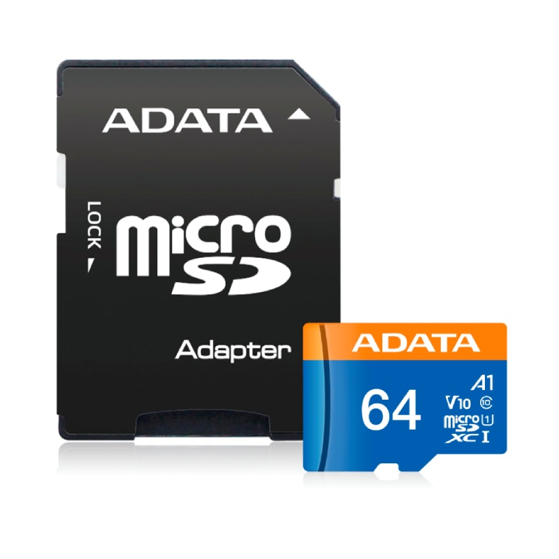 Memoria Micro SD Adata Premier 64 GB UHS-I Class 10 V10 A1 con adaptador SD