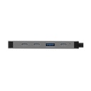 Hub UnnoTekno 4 Puertos USB-C 3.0 Negro