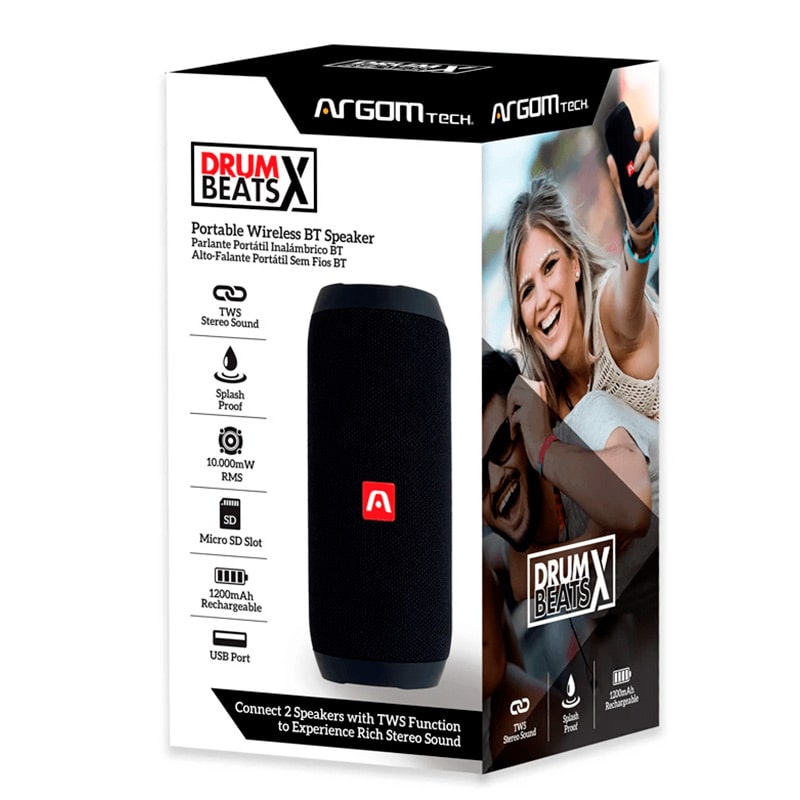 Bocina Bluetooth Argom DrumBeats X TWS Negro