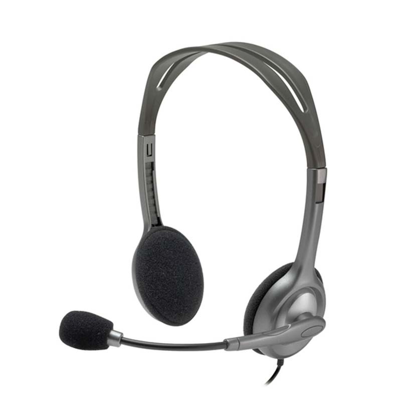 Audífonos tipo Headset Logitech H111 3.5mm con Micrófono Negro