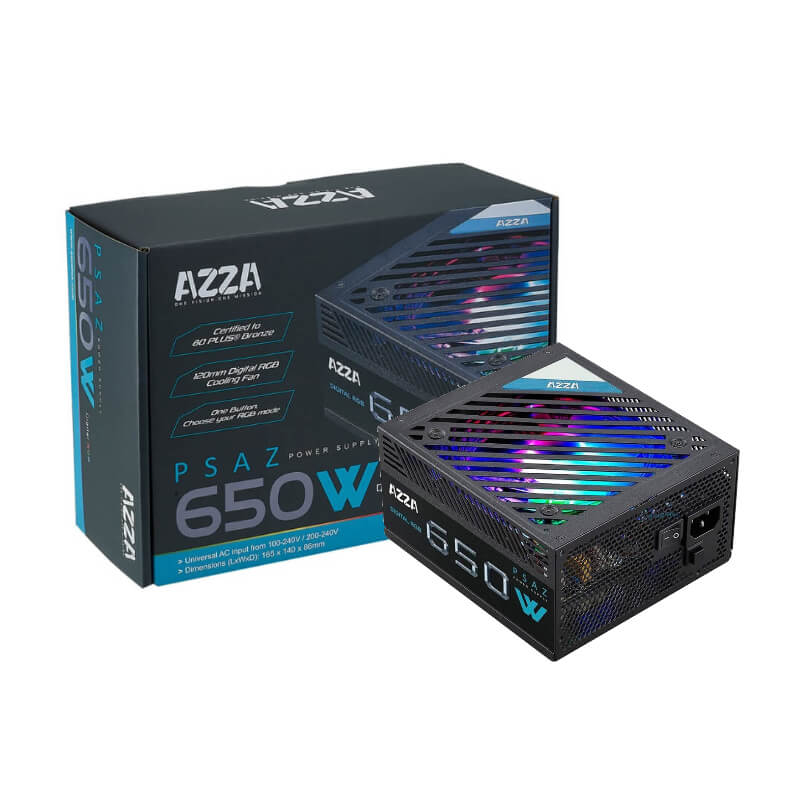 Fuente de Poder 650W AZZA PSAZ 650 80-PLUS Bronce ARGB