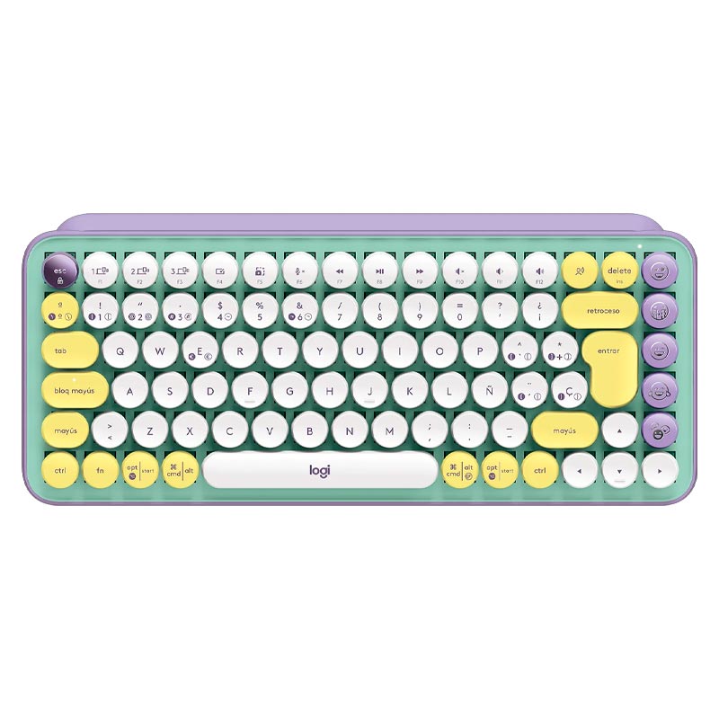 Teclado Mecánico Inalámbrico Logitech POP Daydream Menta-Lila Español