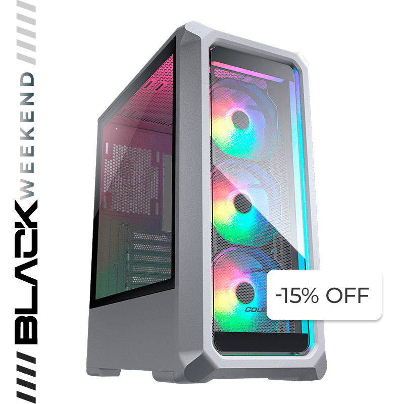 Case Gaming Cougar Archon 2 RGB Media Torre Vidrio Templado ATX Blanco (Sin Fuente)