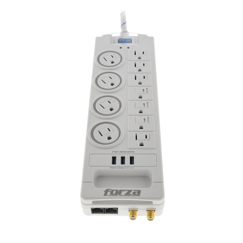 Protector de Sobretensión Forza FSP-1011USBW Surge 11 entradas