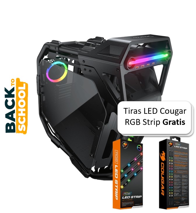 Case Gaming Cougar Cratus RGB Vidrio Templado Media Torre ATX Negro (Sin fuente)