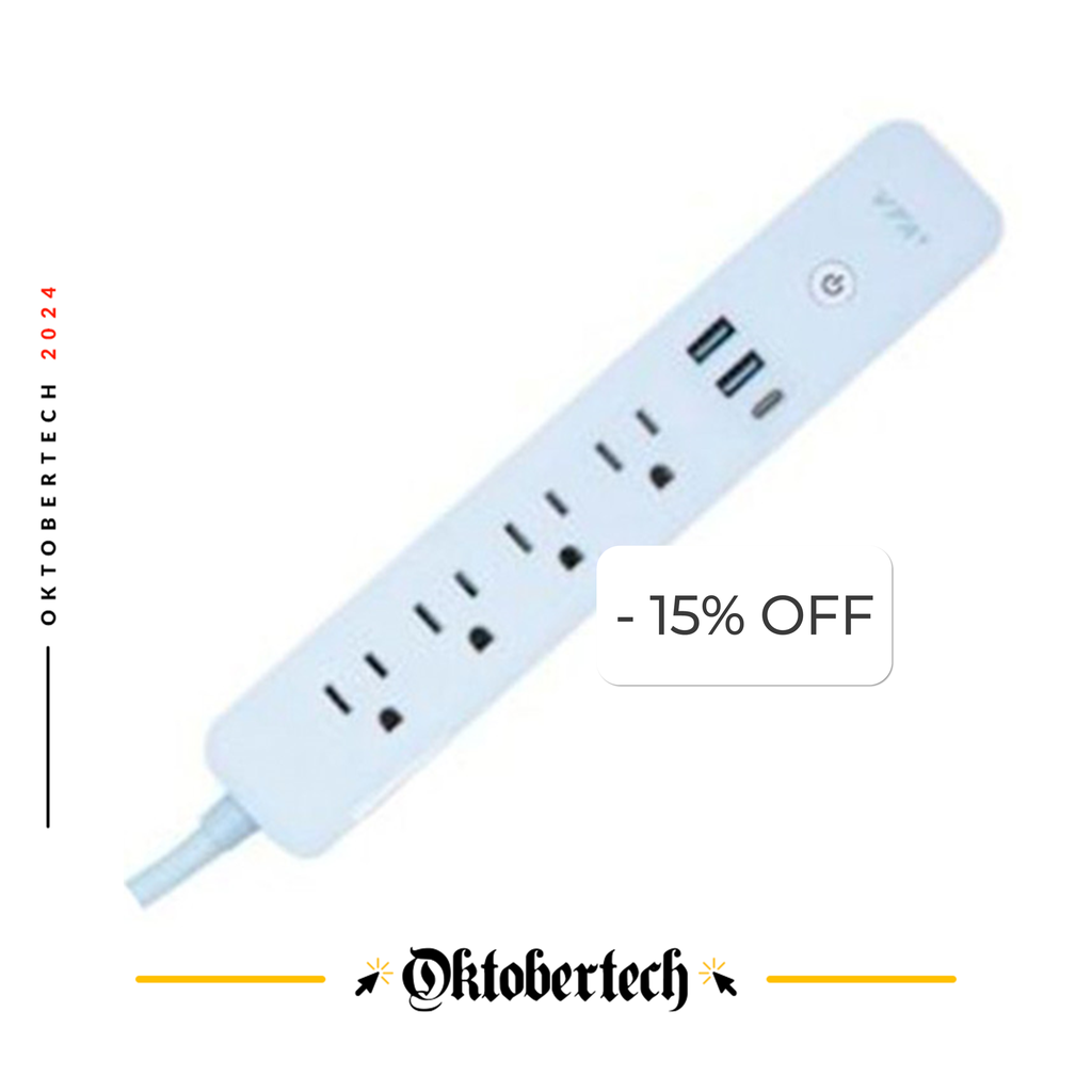 Regleta Inteligente VTA+ Energy Multitoma 4 Salidas 1.5 Metros Smart Home Wi-Fi