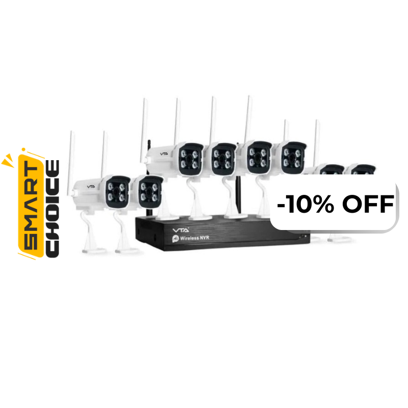 Sistema de Video Seguridad VTA+ DVR Inalámbrico 1TB + 8 cámaras 1080P Smart Home Wi-Fi