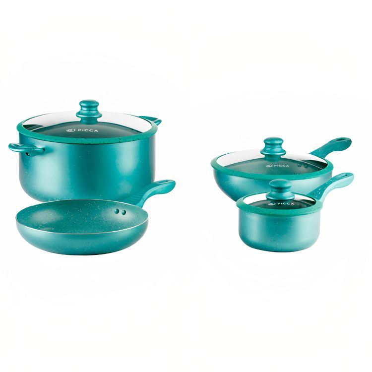 Batería de Cocina Picca Verona 7 Piezas Turquesa