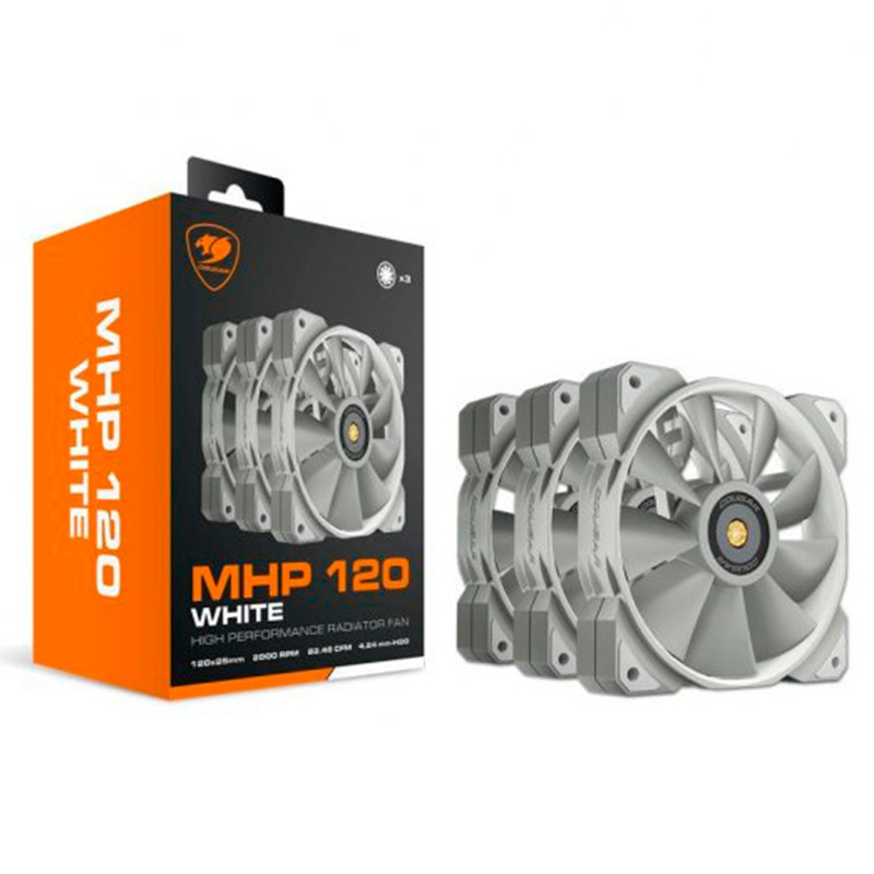 Kit de 3 Ventiladores Cougar MHP 120mm Blanco