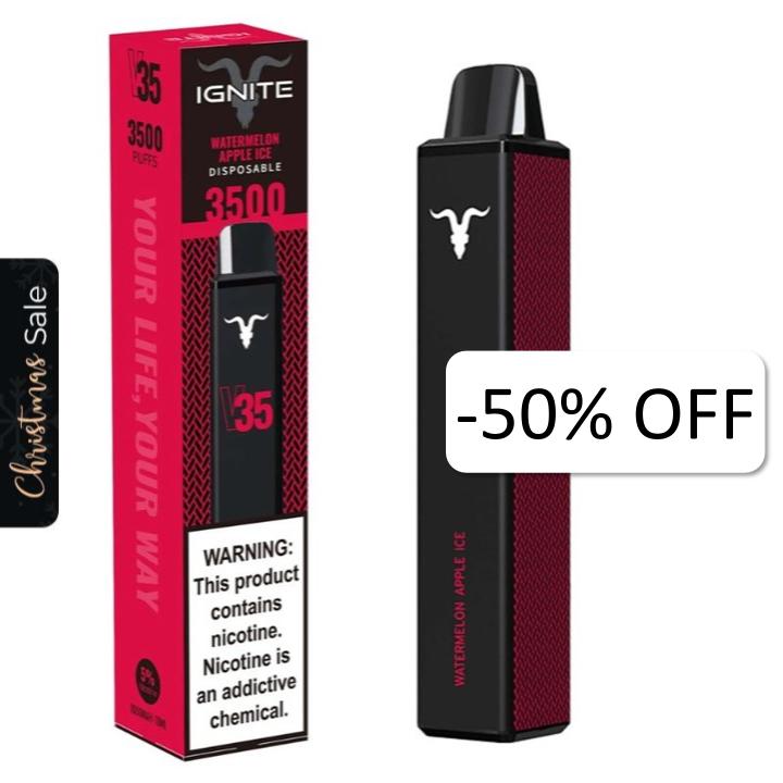 Vape Electrónico Ignite V35 3500 Puffs Nic 5g Watermelon Apple Ice