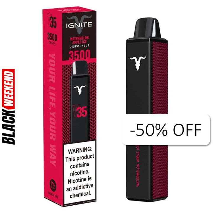 Vape Electrónico Ignite V35 3500 Puffs Nic 5g Watermelon Apple Ice
