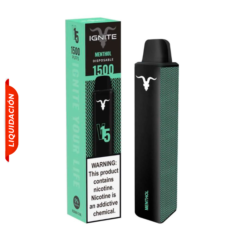 Vape Electronico Ignite V15 1500 Puffs Nic 5g Menthol