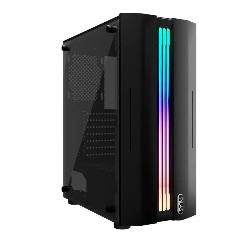 Case Gaming Pilas Tikal J3 Media Torre Vidrio Templado ATX Negro (Sin Fuente)