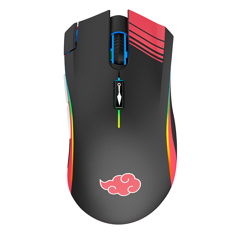 Mouse Gaming Alámbrico Óptico Naruto MX-200 10000 DPI 7 Botones RGB Edición Akatsuki