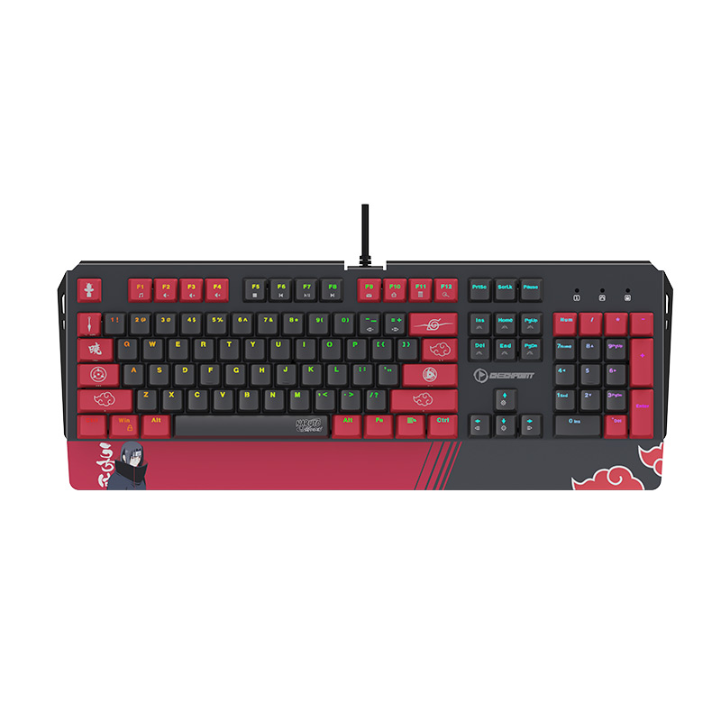 Teclado Gaming Mecánico Alámbrico Checkpoint Naruto KX-500 RGB Edición Akatsuki