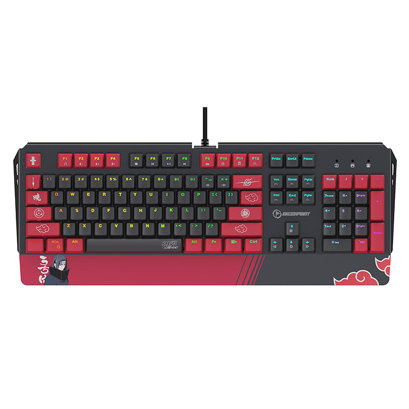 Teclado Gaming Mecánico Alámbrico Checkpoint Naruto KX-500 RGB Edición Akatsuki