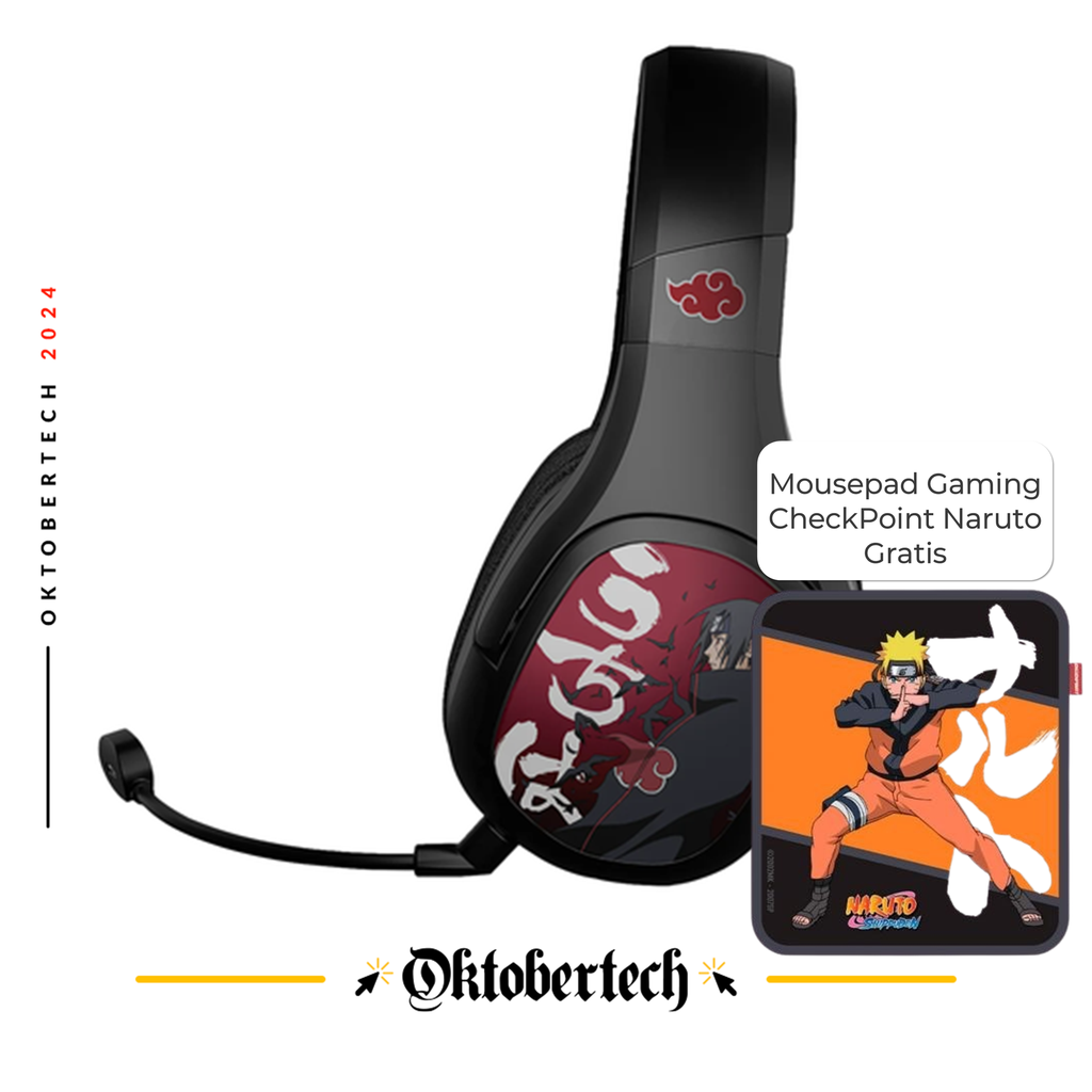 Audífonos Gaming Tipo Headset CheckPoint Naruto HX-300 USB con Micrófono Edición Akatsuki