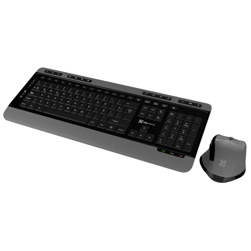 Teclado y Mouse inalámbrico USB Klip Xtreme Magnifik Español Negro/Gris