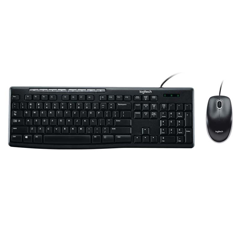 Teclado y Mouse Alámbrico Logitech MK200 USB Negro Español