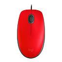 Mouse Alámbrico Óptico Logitech M110 Silent 1000 DPI Rojo