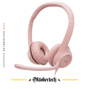 Audífonos Tipo Headset Logitech H390 USB con Micrófono Rosado