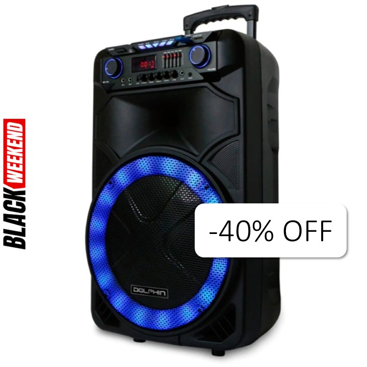 Bocina Bluetooth Dolphin SP-1500RBT Party Speaker 15" 3100W Negro