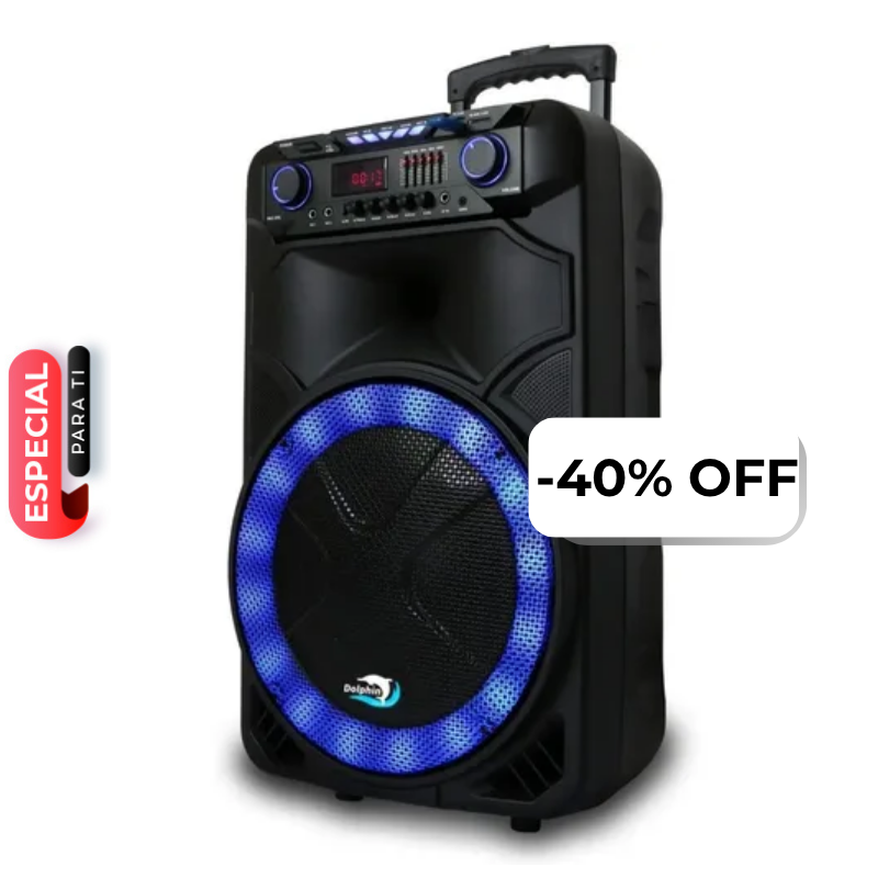 Bocina Bluetooth Dolphin SP-1500RBT Party Speaker 15" 3100W Negro