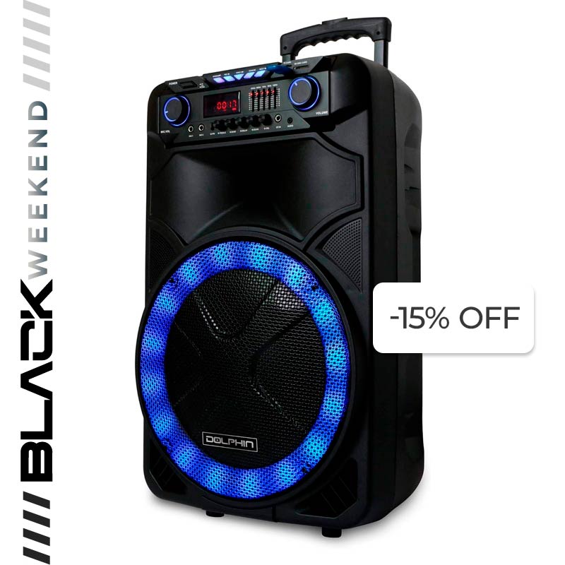 Bocina Dolphin SP-1500RBT Party Speaker 15" Bluetooth 3100W Negro