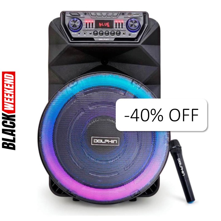 Bocina Bluetooth Dolphin SP-18RBT Party Speaker 18" 4500W Negro