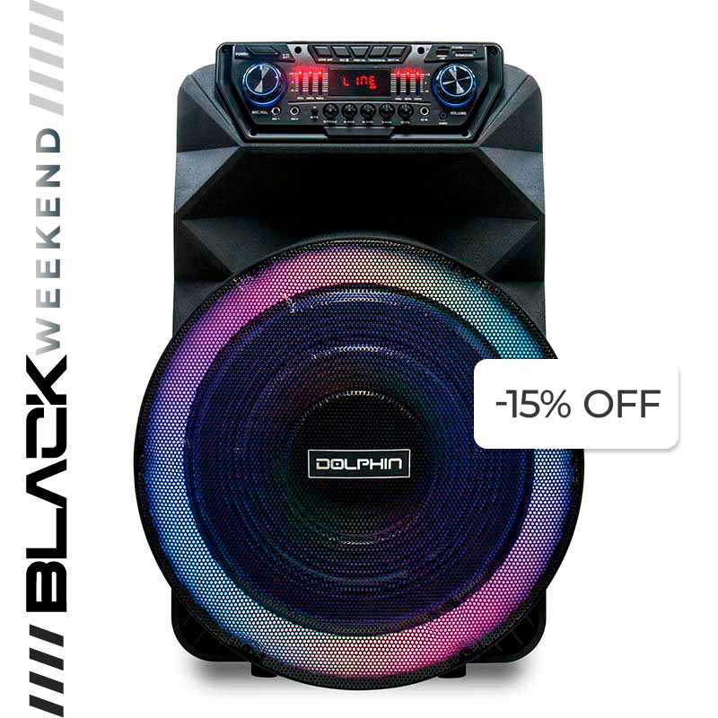 Bocina Dolphin SP-18RBT Party Speaker 18" Bluetooth 4500W Negro