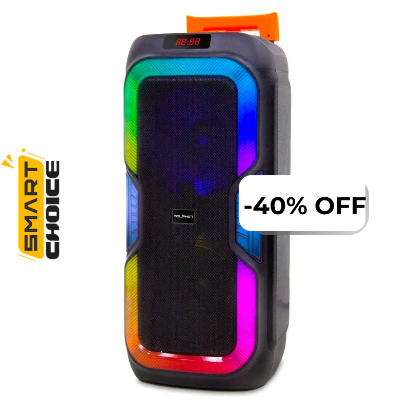 Bocina Bluetooth Dolphin SP-1060RBT Party Speaker Dual 10" 3100W Negro