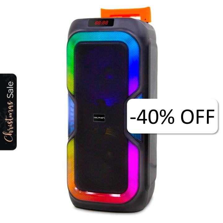 Bocina Bluetooth Dolphin SP-1060RBT Party Speaker Dual 10" 3100W Negro