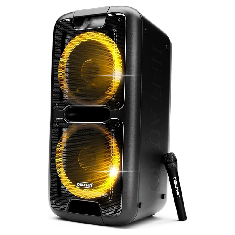 Bocina Dolphin SP-2100RBT Party Speaker Dual 10” Bluetooth 3400W Negro