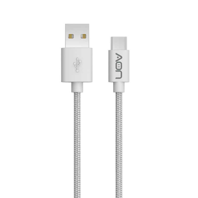 Cable USB a USB-C AON AO-CB-4001 3.5 Metros Trenzado Blanco