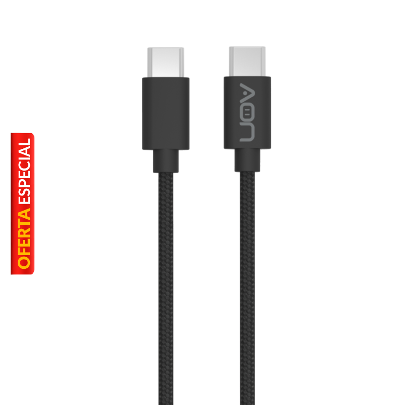 Cable USB-C a USB-C AON AO-CB-5014 1 Metro Negro 5Gbps 65W