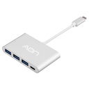 Adaptador USB-C a USB, USB-C AON AO-AD-1009 Macho-Hembra Plateado