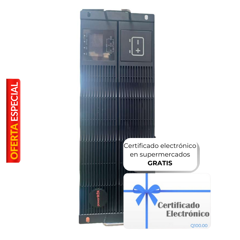 UPS PowerBox PB903RTX 100% en Línea Doble Conversión 3kVA/3kW