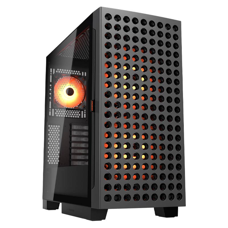 Case Gaming Cougar AirFace ECO RGB Media Torre ATX Negro (Sin Fuente)