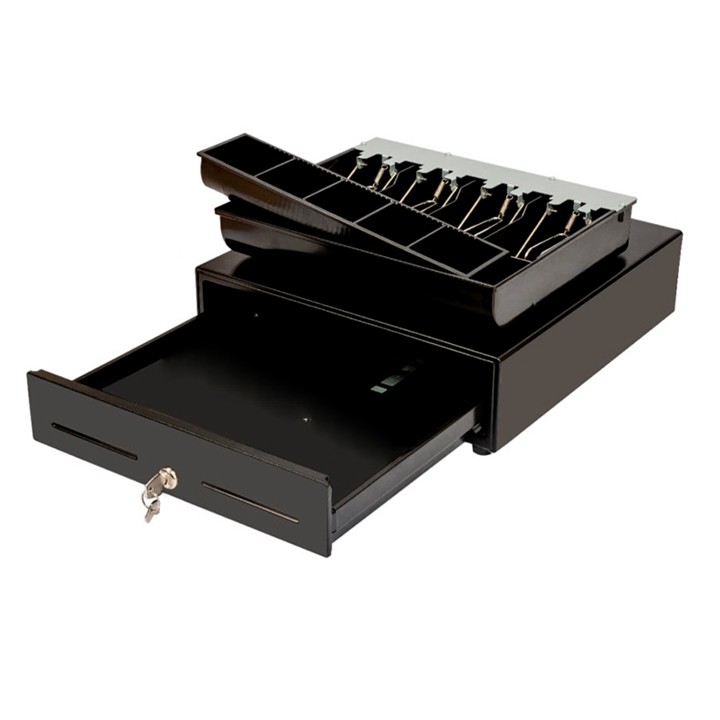 Cash Drawer AON CDK-45B para 4 Billetes y 5 Monedas Negro