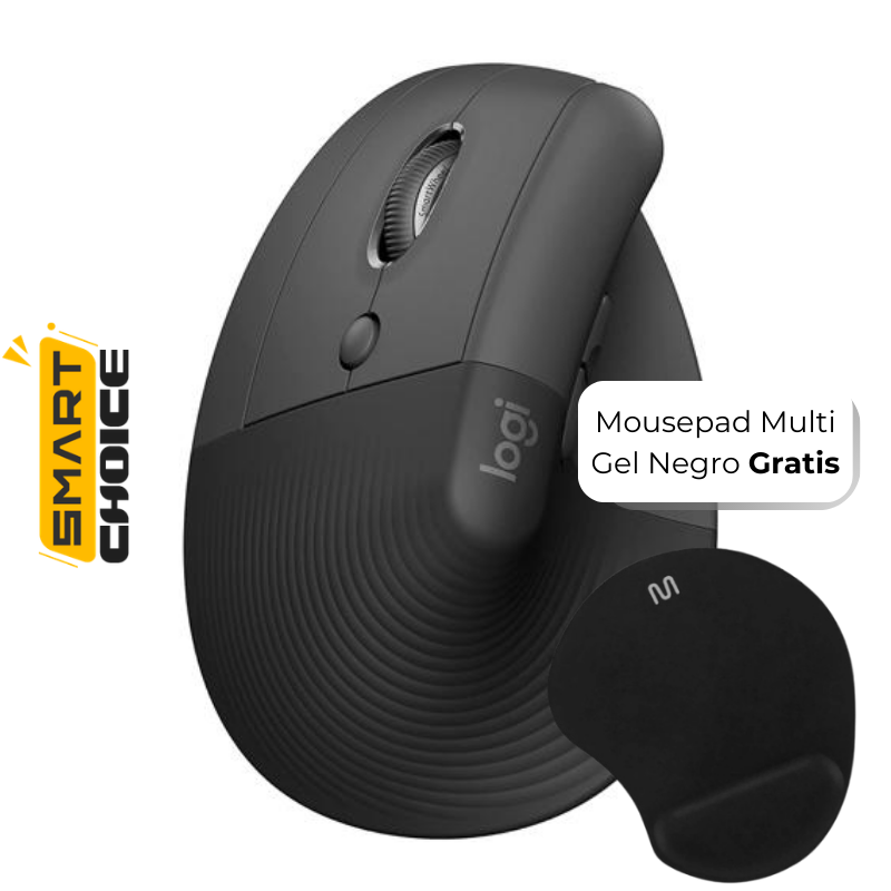 Mouse Inalámbrico Bluetooth Logitech Lift Ergonómico 4000DPI Negro (Para Zurdos) + Receptor USB