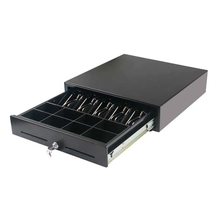 Cash Drawer AON CDK-58 para Billetes y Monedas Negro