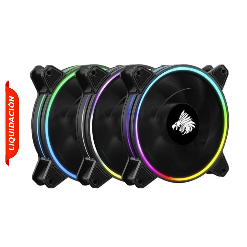 Kit de 3 Ventiladores Eagle Warrior Hurricane RGB 120mm Open Box