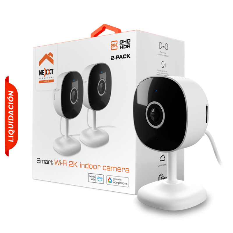 Cámara Inteligente Nexxt NHC1710 2PK Diurna/Nocturna Wi-Fi 2 Pack QHD 2K Open Box