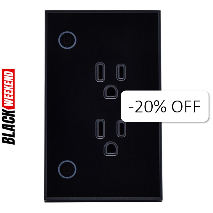 Tomacorriente de Pared Ineligente VTA+ 2 Tomas + Botón de Iluminación Smart Home Wi-Fi