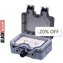 Tomacorriente Inteligente con Cubierta VTA+ 2 Tomas Smart Home Wi-Fi para Exteriores